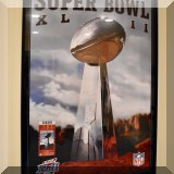 C19. Superbowl XLII poster with game ticket. 